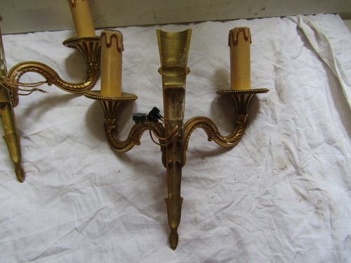 paire d appliques en bronze lucien gau signé lg - Picture 8 of 8