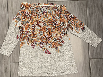Anthropologie Postmark Boho Jacaranda Floral Print Cowl Neck Drape Top Small