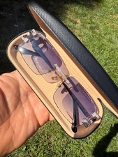 Real 925 Silver Big C VVS MOISSANITE Gray Purple Sunglasses - Iced Buffs Glasses