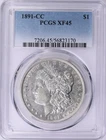 1891-CC Morgan Silver Dollar PCGS XF-45