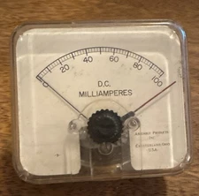 API Instuments D.C. Milliamperes Meter 0-100 Clear USA Untested