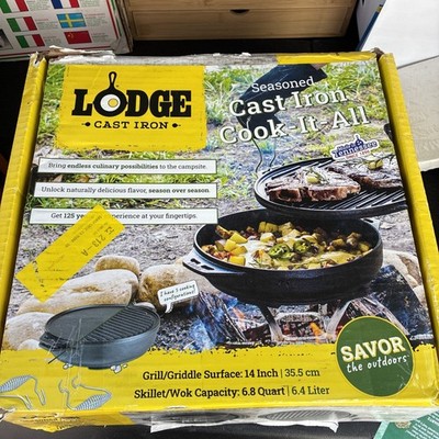 Cast Iron Cook-It-All Kit Grill Griddle Skills Wok