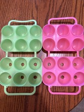 Set Of 2Jello Jigglers Easter Egg Smooth Molds 1 Pink And 1 Green
