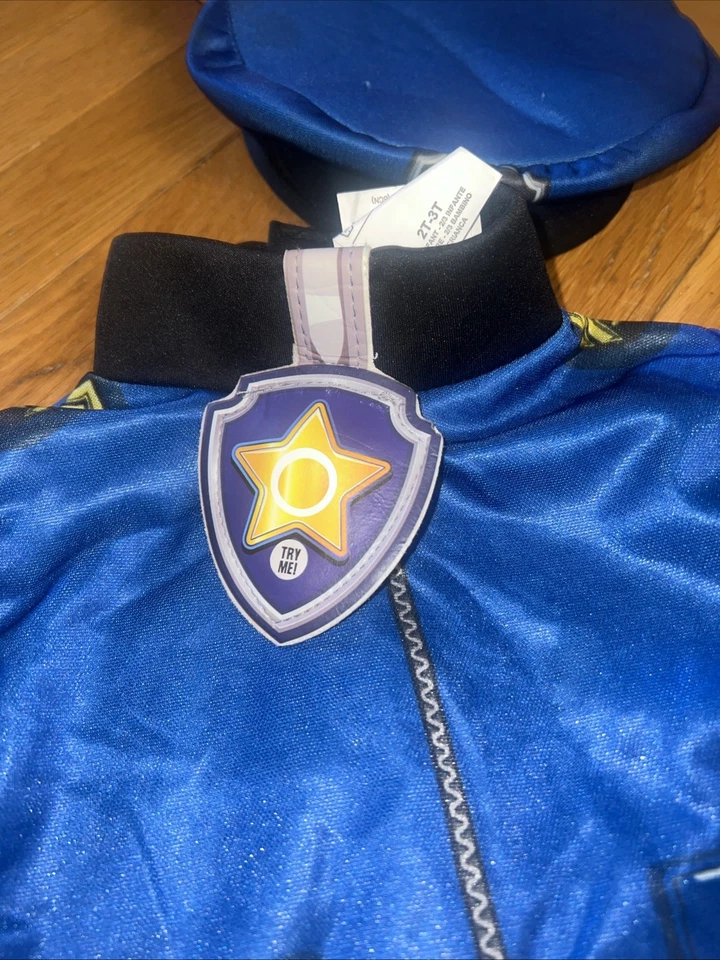 Disfraz de Patrulla Canina Chase niño pequeño, talla 2T-3T, sombrero Inc. Foto 2 de 4