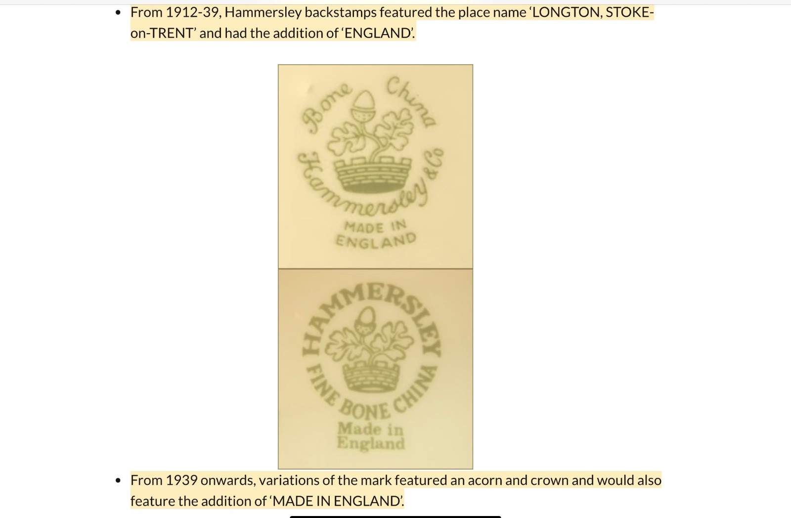 Hammersley F. Howard signed Hand Painted Breakfast Serving Strawberry Basket