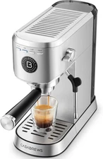 Casabrews CM5418 Espresso Machine 20 Bar Stainless Steel Silver Compact Frother