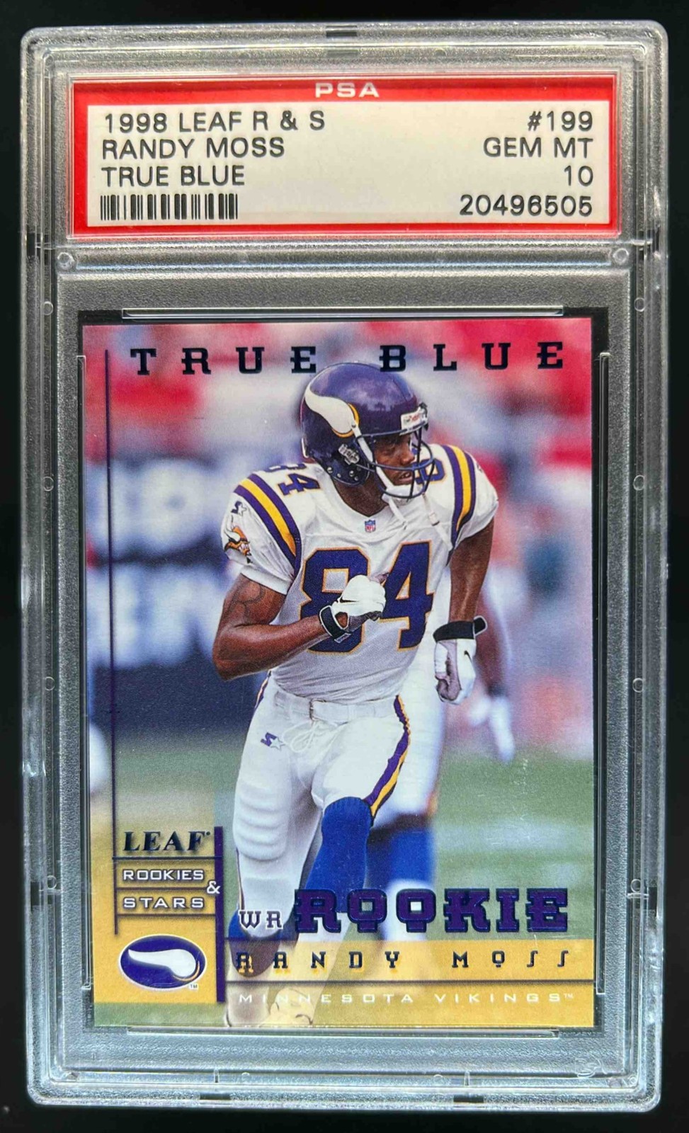 Randy Moss Leaf Rookies & Stars #199 True Blue