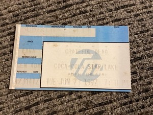Ticket Stub - GRATEFUL DEAD - 23 June 1992 - COCA-COLA STAR LAKE - PITTSBURGH