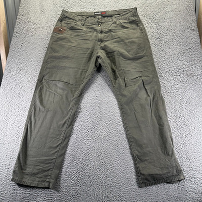 Wrangler Riggs Pant Mens 40x32 Green Cotton Carpenter Straight Workwear Utility