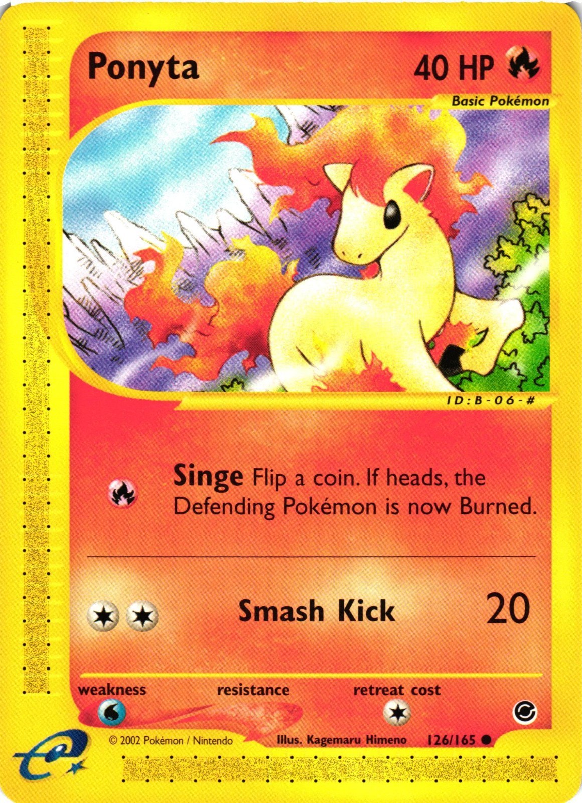 Pokemon TCG Ponyta 126/165 Common Expedition NM