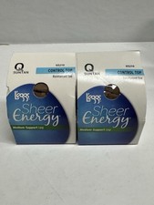 L'eggs Sheer Energy Control Top Reinforced Toe Pantyhose Medium Support Q Suntan