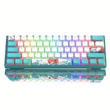 60 Percent Keyboard,WK61 V2 Mechanical RGB Wired Gaming Keyboard,Hot-Swappab...