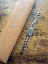 Gucci 9000L Vintage Two-Tone Steel Dress Watch Quartz Movement Black Dial