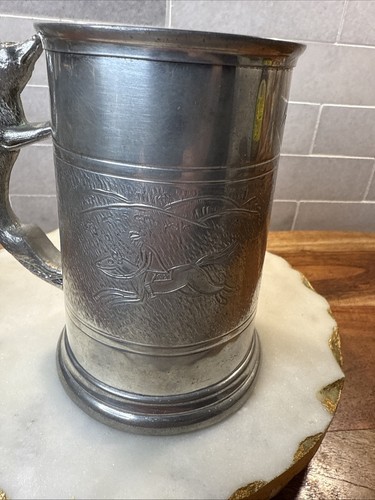 English Pewter Sheffield England Tankard Stein Horse & Fox Hunt - personalized - Picture 7 of 14