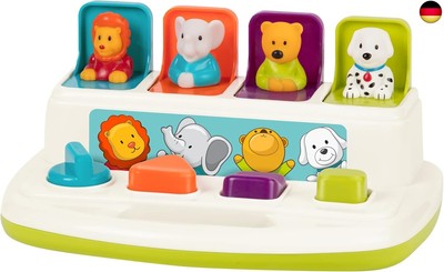 Battat Baby Spielzeug Motorikspielzeug ? Pop Up Activity Center mit Tieren ?