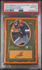 2024 Topps Brooklyn Collection Jackson Chourio ORANGE AUTO /25 PSA 10 MINT RC
