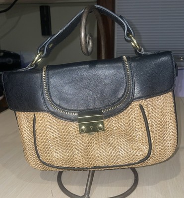 OLIVIA + JOY Straw Crossbody Bag Woven Multi-Colored Chevron NO Strap included