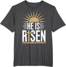 He Is Risen Christian Easter Men Women Toddler Boy Jesus T-Shirt
