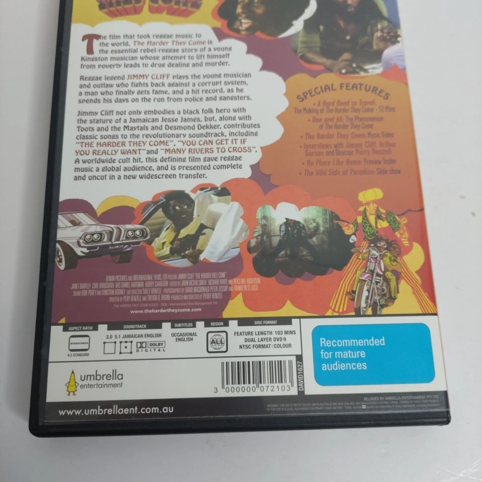Jimmy Cliff in The Harder They Come DVD a Film by Perry Henzell NTSC Region Free - Image 4 of 4