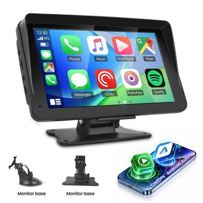 7 Zoll Tragbarer Apple CarPlay und Android Auto Wireless Display Autoradio