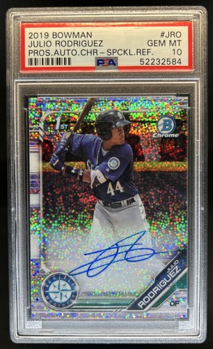 2019 Bowman Julio Rodriguez Chrome Prospect Auto Speckle Refractor #/299 PSA 10