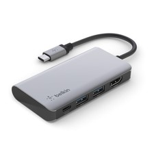 Belkin Connect 100W 4-in-1 USB-C Multi-Port Hub, Silver