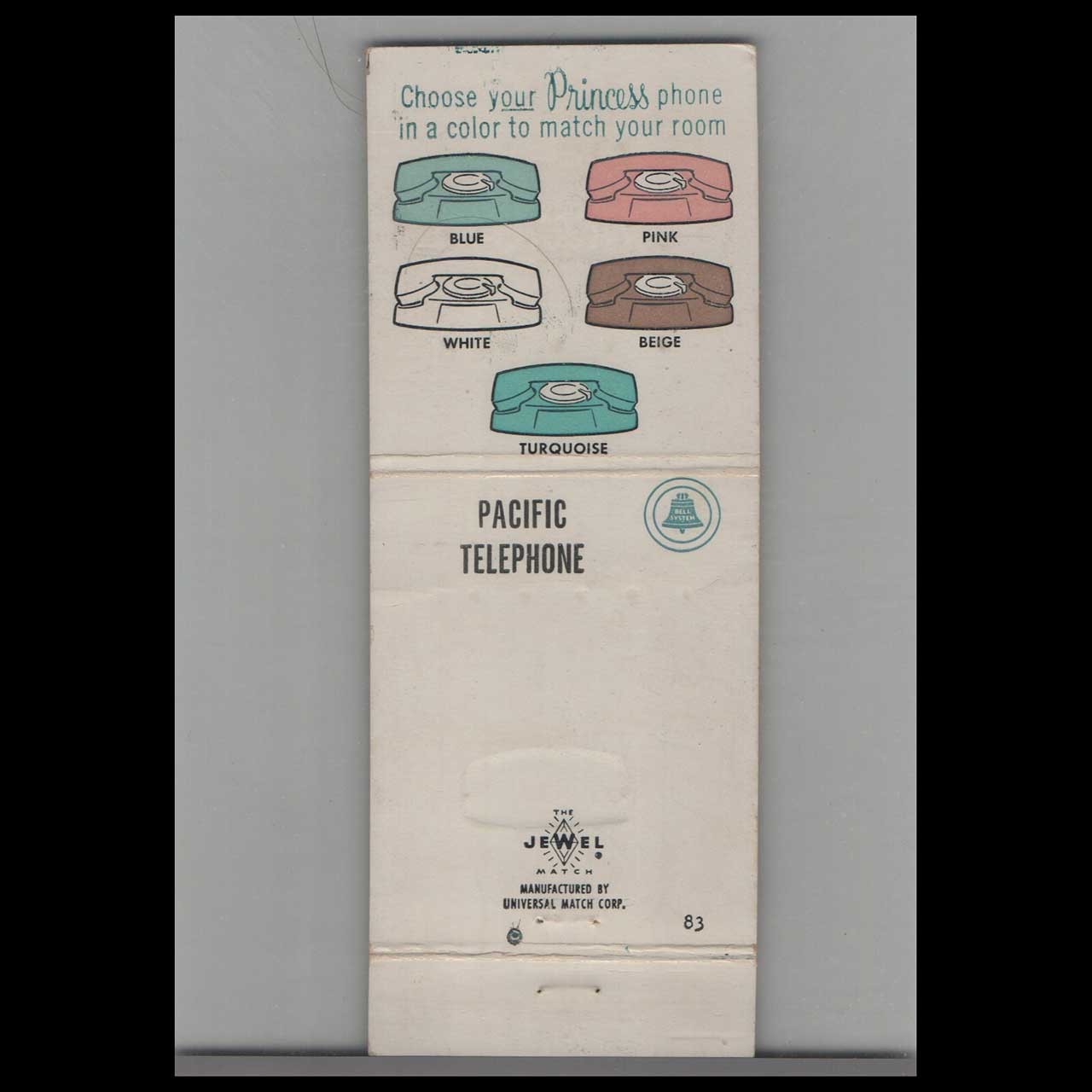 Matchbook Cover The Princess Phone It's Little - It's Lovely - It Lights