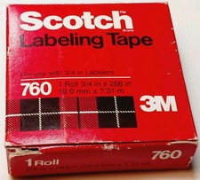 Scotch 3M 760 BLACK Labeling Tape 3/4" X 288"  19mm NEW