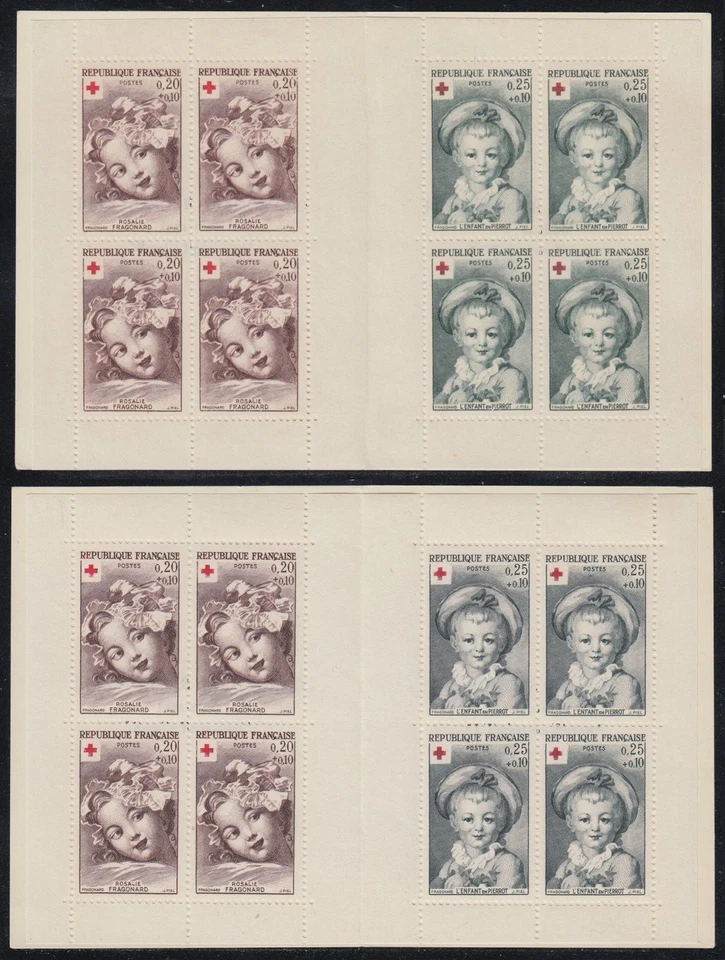 Carnet Croix-Rouge 1962, n°2011/2011A, les deux tirages, neufs ** - SUPERBE - Photo 1/2