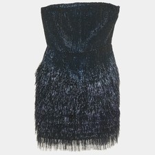 Roberto Cavalli Blue Sequin and Lurex Fringed...