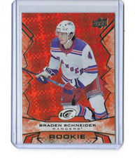 2022-23 UD Ice Braden Schneider Orange Parallel Rookie Card SP #119. rookie card picture