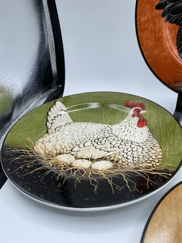 4 Vtg Warren Kimble Henny/ Penny 4 Salad/Dessert Plates Hens on Nests - Picture 4 of 12