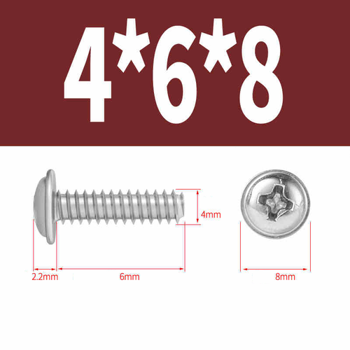 M1.7-M4 Phillips Flanged Pan Head Self Tapping Screws Round Head Flat Tail - Picture 50 of 55