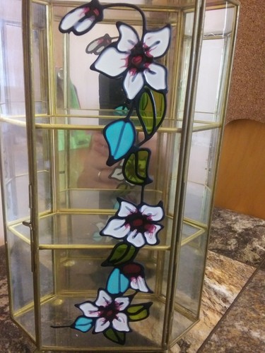 Vintage Interpur Footed Table Top Brass Glass Curio Cabinet Display Case 10" - Picture 6 of 11