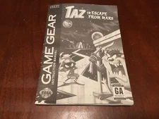 sega Game Gear Taz Escape from Mars Instruction Manual Booklet Only