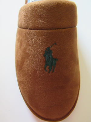 Polo Ralph Lauren Klarence Men\'s Scuff Slippers Sz 8 Memory Foam Slide On Brown Mens Slippers Polo Memory Foam Slippers Polo Ralph Lauren  main image 4