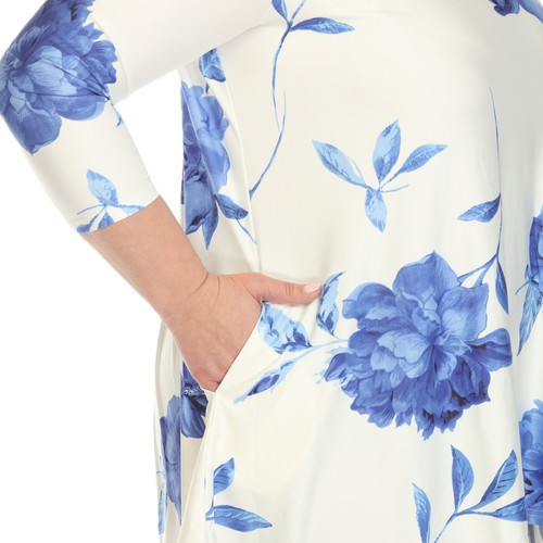 Túnica de hombro frío para mujer White Mark talla grande estampada floral - Imagen 12 de 50