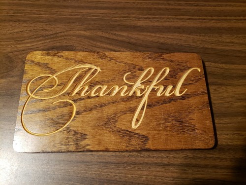 Blessed Grateful Thankful Lot of 3 Wood Hanging Signs Engraved Rustic - Picture 3 of 7