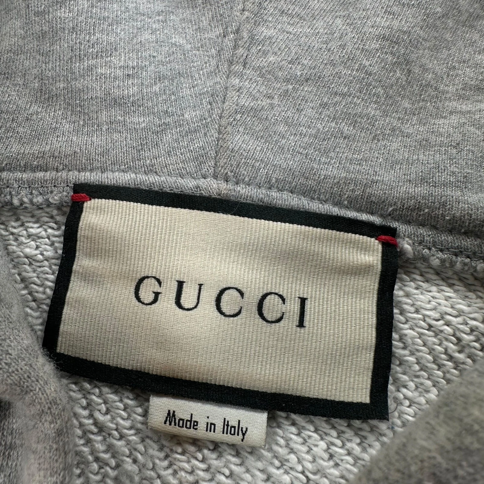 Felpa Gucci taglia M grigia logo verticale stampa grafica coulisse