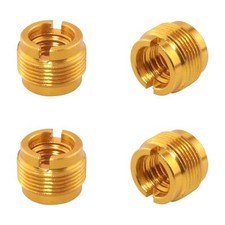 4pcs Aluminum 5/8" Male to 3/8" Female Mic Stand Screw Adapters Gold