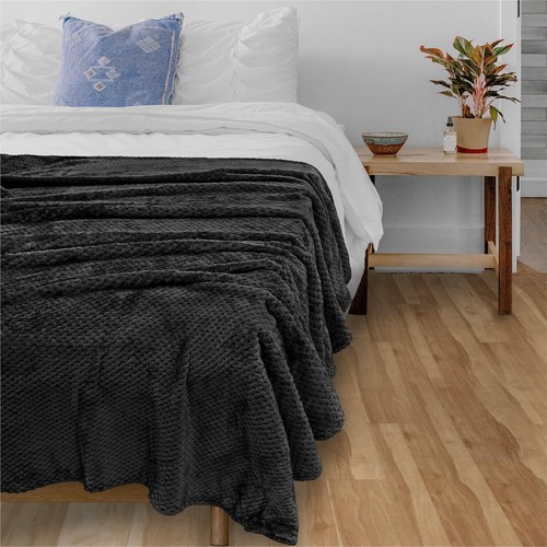 LUXURY POPCORN BLANKET FLEECE TRAVEL THROW SOFA BED WARM COSY SHERPA FAUX FUR - Picture 13 of 107