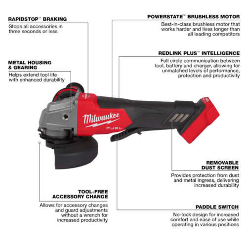 Milwaukee 2880-20 M18 18V Akku-Winkelschleifer + 48-11-1852 Akku - 2 Stück - Bild 4 von 11