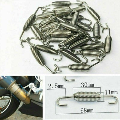 6Pcs Roller Motorrad Auspuff Schalldämpfer Edelstahl Federhaken Hook Aufhänger#