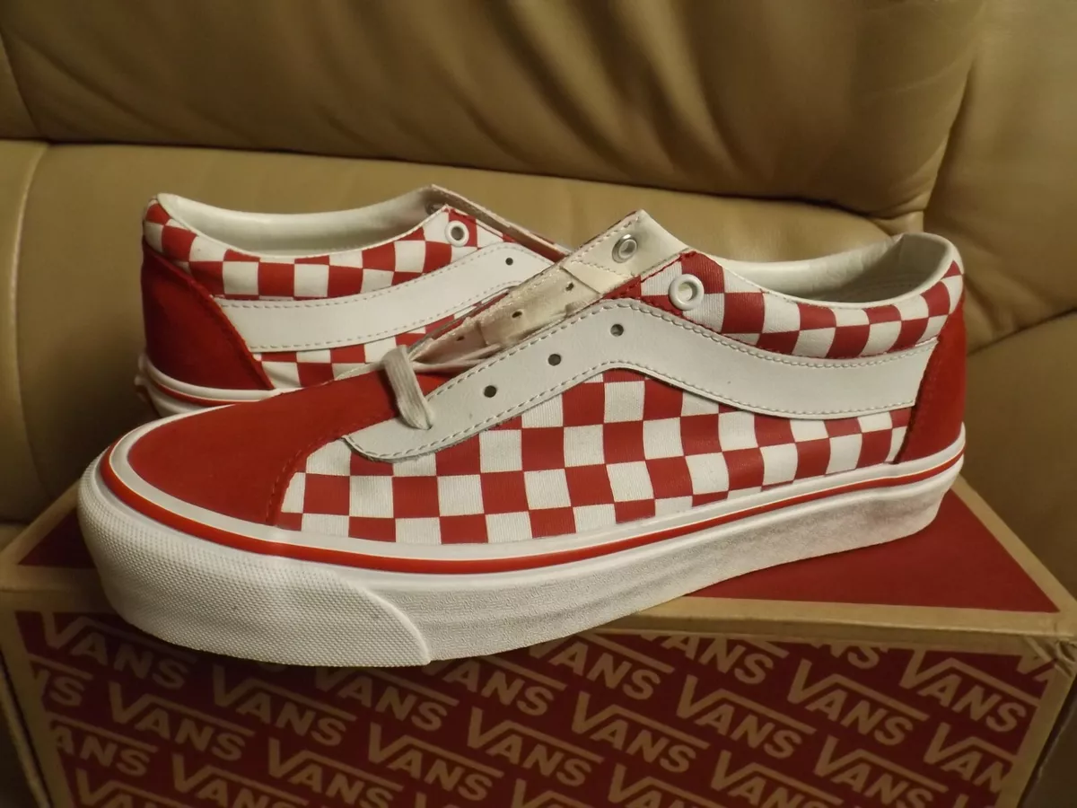 Vans Bold Ni Checkerboard Men s Size 8 Skate Shoes Racing Red VN0A3WLPT1E