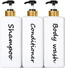 Set of 3 Shampoo and Conditioner Dispenser 21oz Refillable Body Wash Dispenser