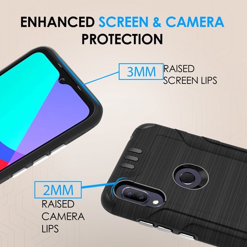 For Cricket Vision 3, AT&T Calypso Magnetic Metallic Design Hybrid Cover Case - Photo 3 sur 48