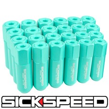 Sickspeed 24 Pc Mint Green Wcaps Aluminum 60mm Lug Nuts Wheelsrims 12x1.5 L18