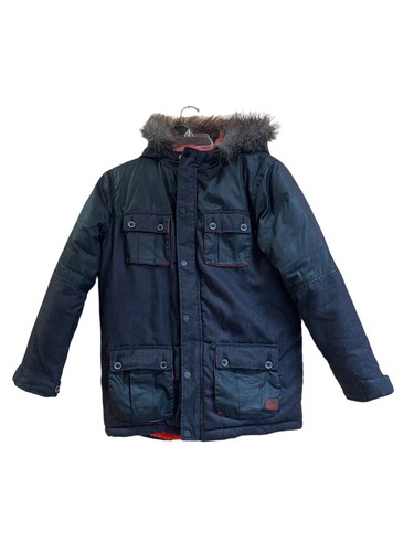 BAKER by Ted Baker Soft Sherpa Puffer Gray Jacket Boys Size XL (14) Hoodie Fur - Picture 3 of 11