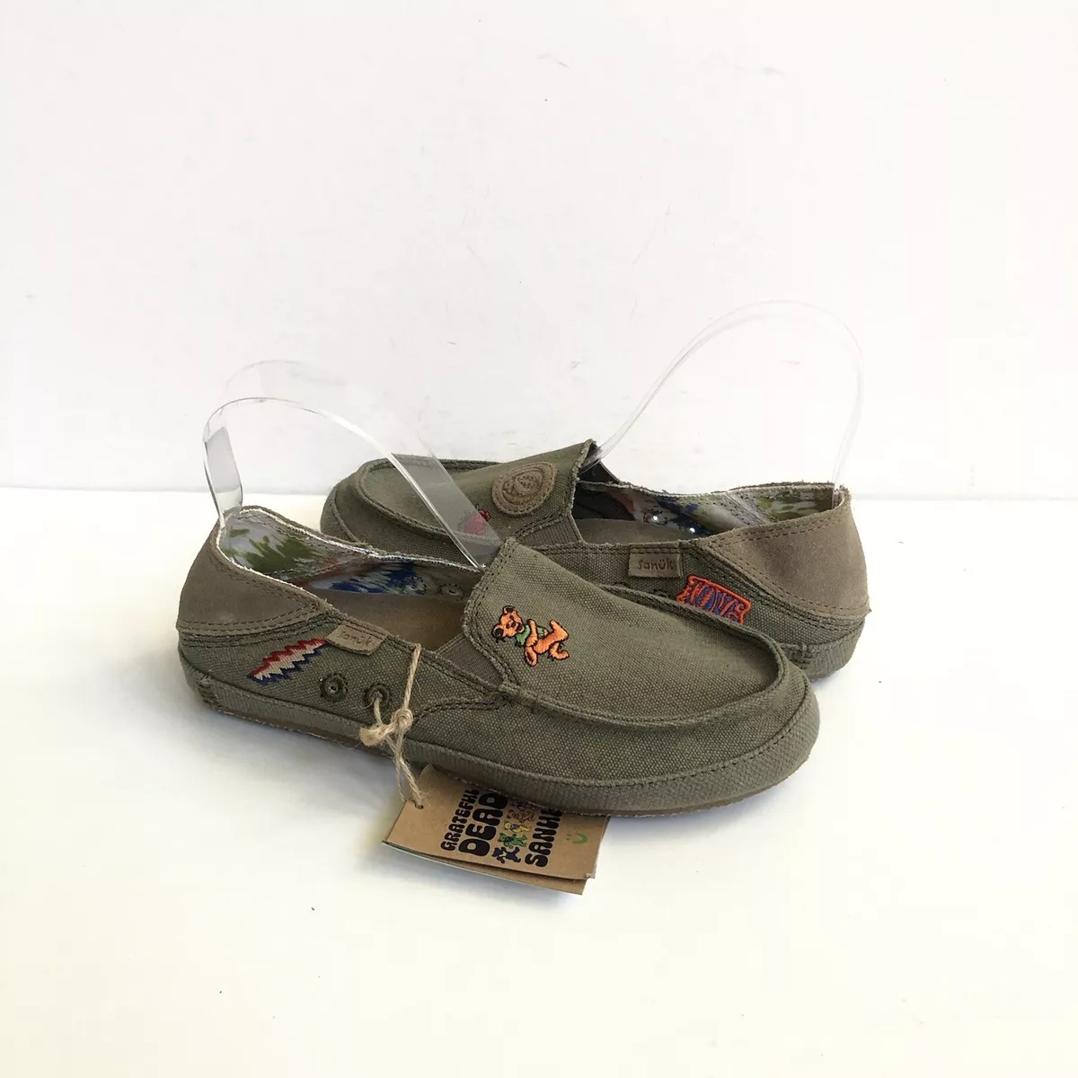 SANUK TWINNY ST X GRATEFUL DEAD WOMEN OLIVE SHOES US 7 / EU 38 / UK 5