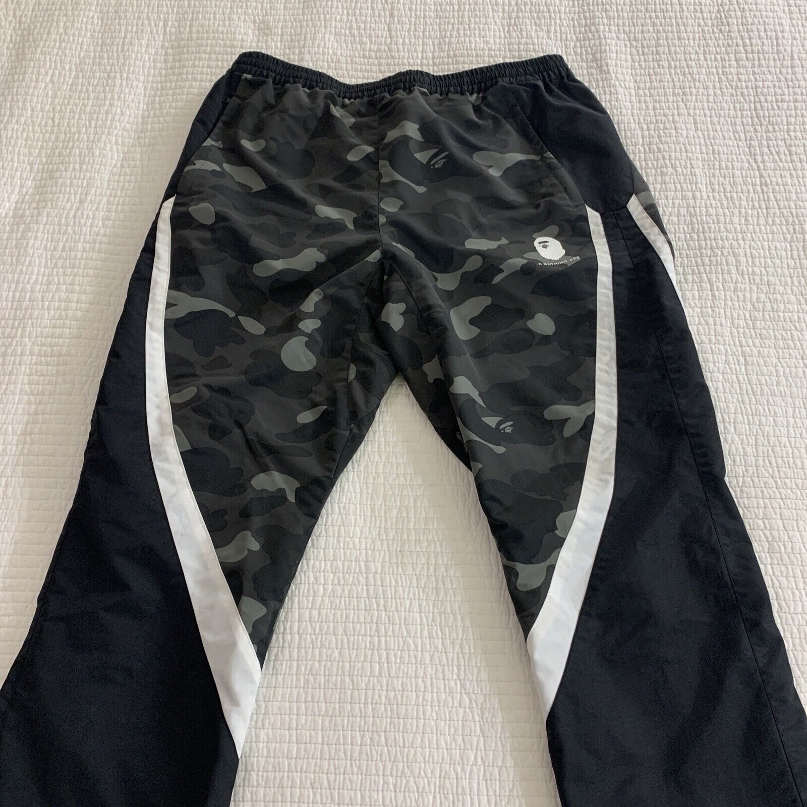 BAPE Bathing APE Black Camo Size XL Nylon Track Pants Excellent | eBay